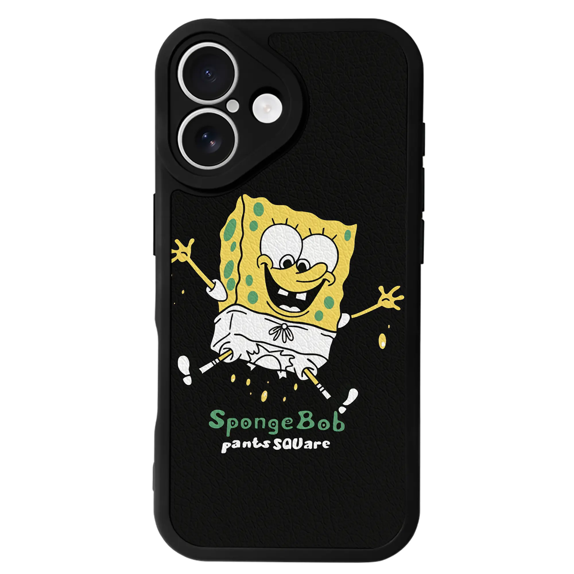 スポンジボブ グッズ スポンジボブ - IPhone 16シリーズ対応 ・ シリコンスマホケース ・ レザー調 ・ 高精度フィット ・ 耐衝撃 ・ ワイヤレス充電対応 ・ 精密カット